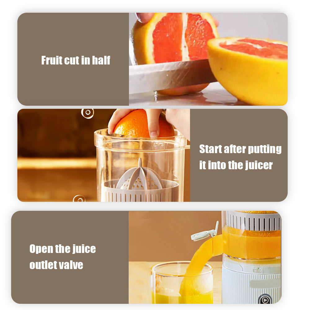 Electric Juicer Rechargeable USB Charging 120rpm Hands-Free High Juice Yield Wireless Portable Automatic Citrus Orange Juice Squeezer for Lemon Lime Grapefruit The Trendiq Shop