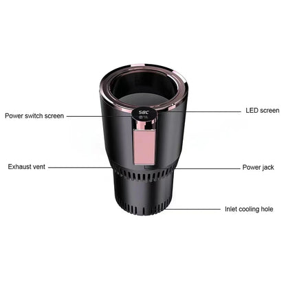 12V Warmer Cooler Smart Cooling & Heating Car Cup 2-In-1 Temperature Display Cup Holder for Water Coffee Beverage Car Accessorie The Trendiq Shop