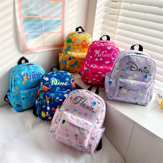 Personalized Embroidered  Kids Toddler Children Backpack Rucksack Preschool Lightweight Cute Cartoon Travel Daypack For Boy Girl The Trendiq Shop